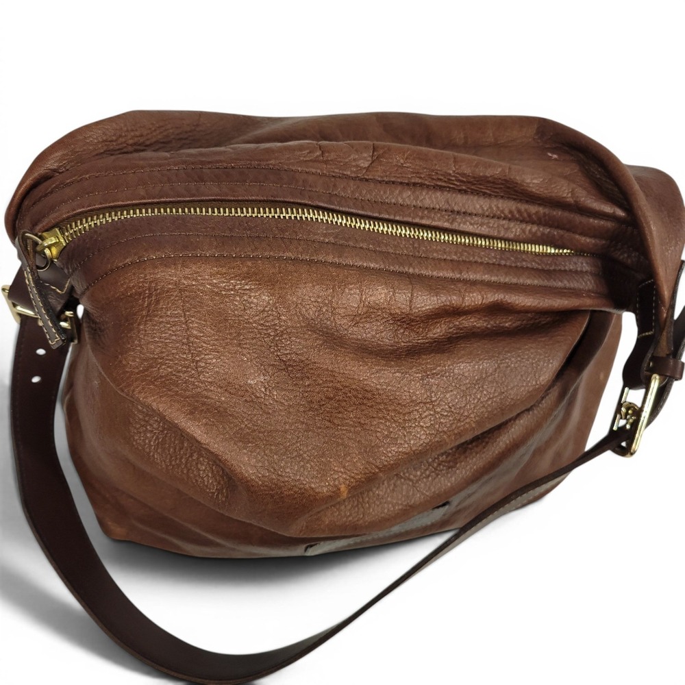 Vintage Dooney & Bourke Hobo Sac Bag Medium Brown Leather Shoulder Slouchy USA - Picture 7 of 14